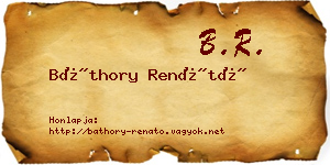Báthory Renátó névjegykártya